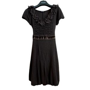 Rinascimento XS Knit Mohair Blend Short Sleeve Bubble Hem Sweater Dress EUC